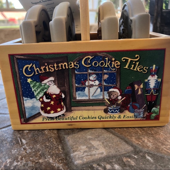 Brown Bag Christmas Cookie Mold Stamping Tiles Set With Caddy - Picture 8 of 12